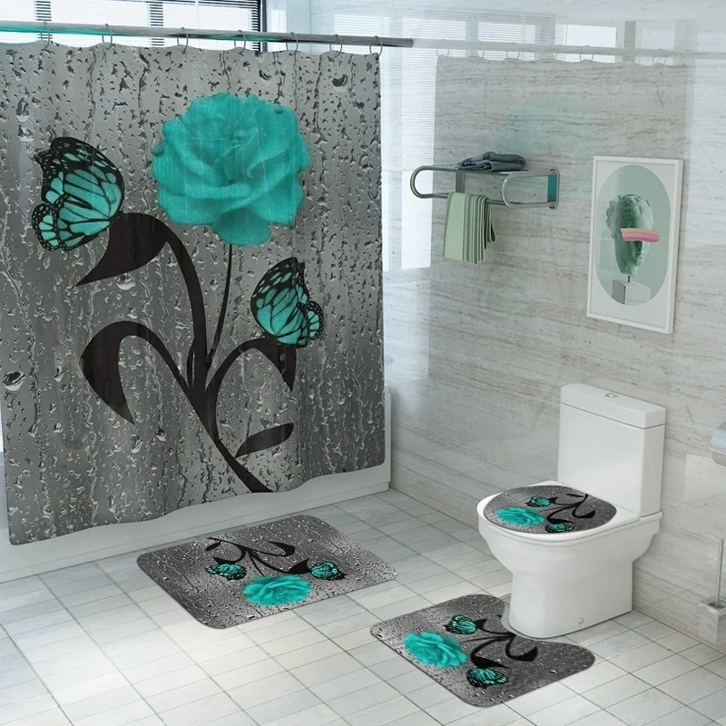 Waterproof Bathroom Shower Curtain Bath Curtain Sets Toilet Cover Non-Slip Mat Rug Carpet Set Home Decor Accessories
Waterproof Bathroom Shower Curtain Bath Curtain Sets Toilet Cover Non-Slip Mat Rug Carpet Set Home Decor Accessories