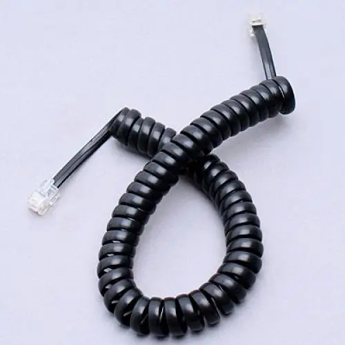 6 5-футовый черный телефонный удлинитель вьющийся кабель штекер RJ11-RJ11