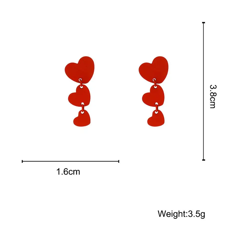 AMORCOME Fashion Red Love Heart Earrings Geometric Enamel Long Tassel Drop Earrings for Women Jewelry Valentine Gifts Pendientes 
AMORCOME Fashion Red Love Heart Earrings Geometric Enamel Long Tassel Drop Earrings for Women Jewelry Valentine Gifts Pendientes