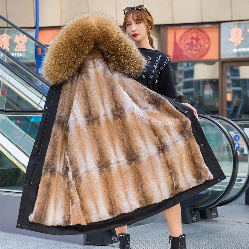 Fur Parka Jacket Women Natural Raccoon Fox Fur Hooded Winter Fur Coat Women Rabbit Fur Jacket Thick Warm Parkas Female Outerwear
Fur Parka Jacket Women Natural Raccoon Fox Fur Hooded Winter Fur Coat Women Rabbit Fur Jacket Thick Warm Parkas Female Outerwear