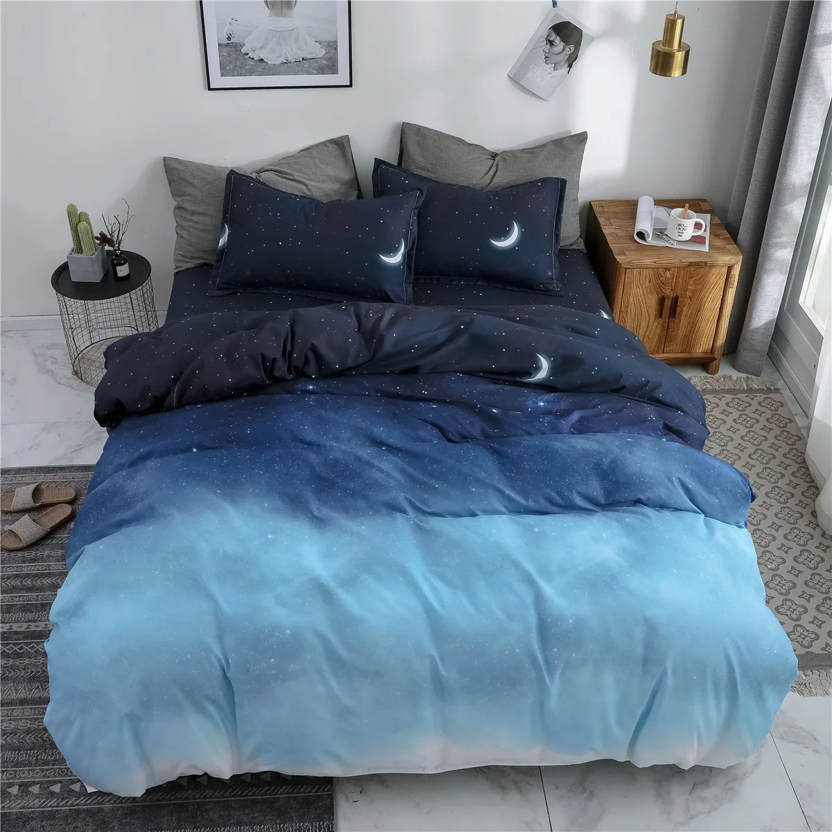 3 Pcs Queen Duvet Cover Set - Moon Star Blue Duvet Cover Queen- Soft Breathable Durable Duvet Cover Comforter Cover for Kids
3 Pcs Queen Duvet Cover Set - Moon Star Blue Duvet Cover Queen- Soft Breathable Durable Duvet Cover Comforter Cover for Kids