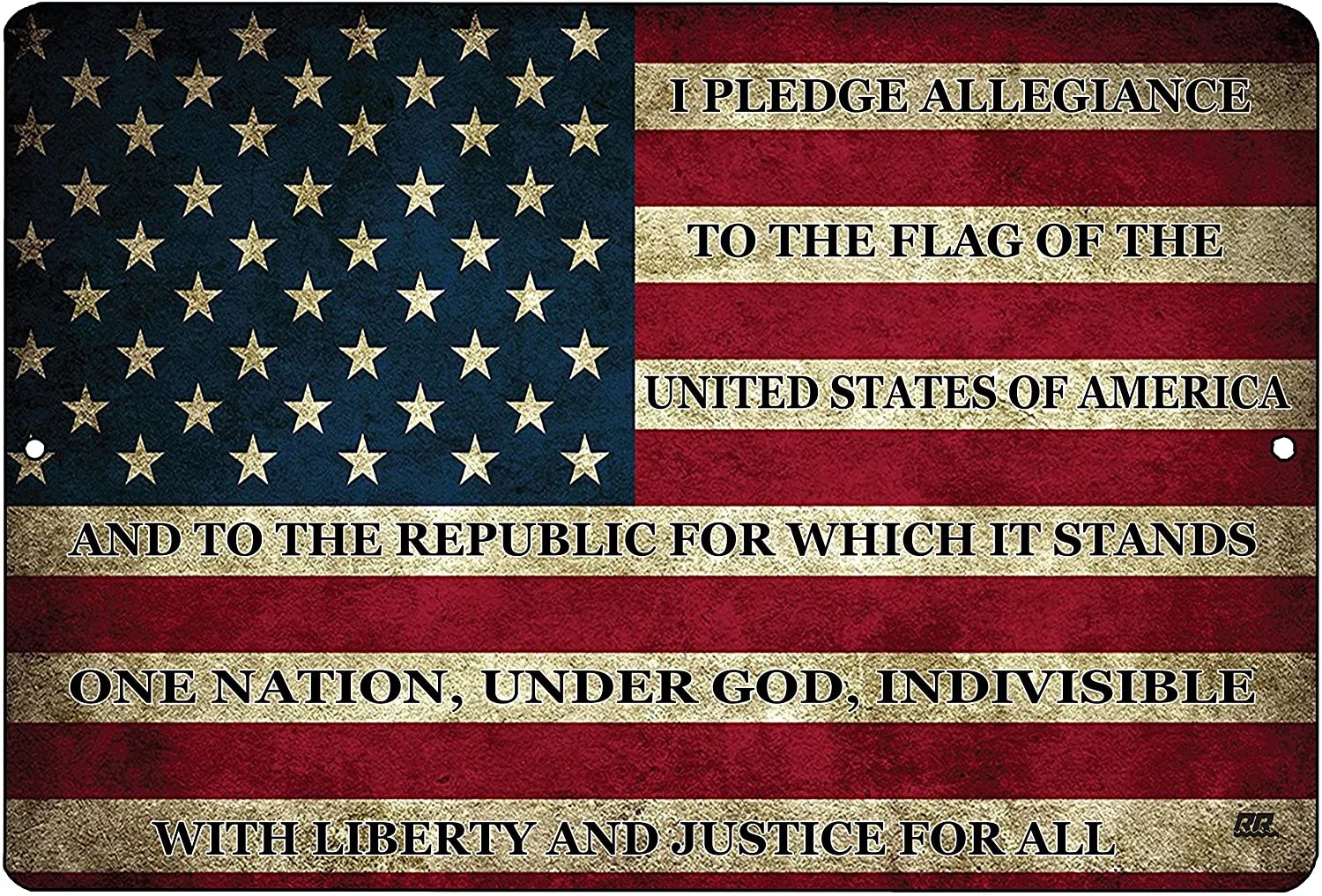 USA American Flag Metal Tin Sign Wall Decor Man Cave Bar US Pledge of Allegiance funny tin sign
USA American Flag Metal Tin Sign Wall Decor Man Cave Bar US Pledge of Allegiance funny tin sign