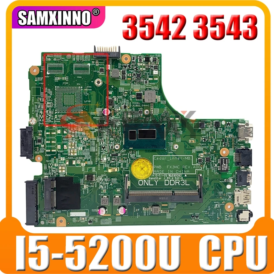 Оригинальная материнская плата для ноутбука DELL Inspiron 3542 3543 I5-5200U материнская плата CN-0THVGR 0THVGR 13269-1 DDR3
Оригинальная материнская плата для ноутбука DELL Inspiron 3542 3543 I5-5200U материнская плата CN-0THVGR 0THVGR 13269-1 DDR3