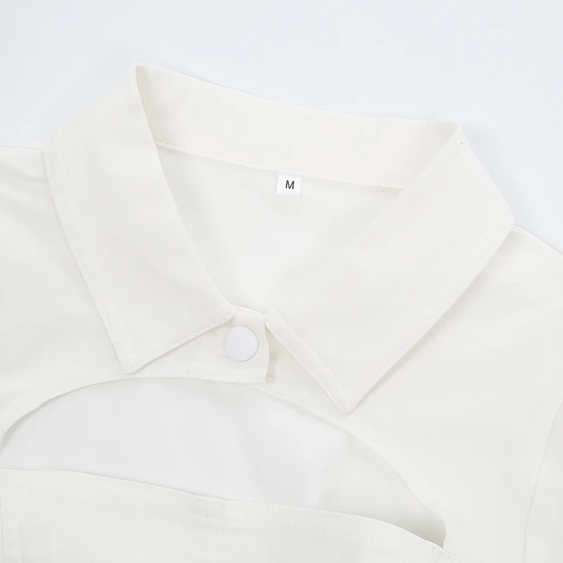 Women Ladies Hollow Out Polo Long Sleeve Tight Crop Top High Waist Sexy White Turn-Down Button Collar T-Shirt 2020 Autumn Female
Women Ladies Hollow Out Polo Long Sleeve Tight Crop Top High Waist Sexy White Turn-Down Button Collar T-Shirt 2020 Autumn Female