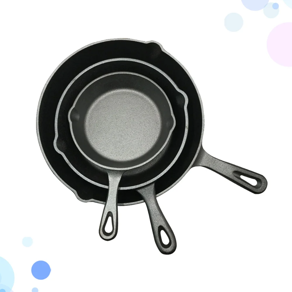 3 Pcs Cast Iron Frying Pan Non-stick Uncoated Saucepan Egg Pancake Cooking Pan Home Kitchen Outdoor BBQ Skillet (16cm/20cm/26cm)
3 Pcs Cast Iron Frying Pan Non-stick Uncoated Saucepan Egg Pancake Cooking Pan Home Kitchen Outdoor BBQ Skillet (16cm/20cm/26cm)
