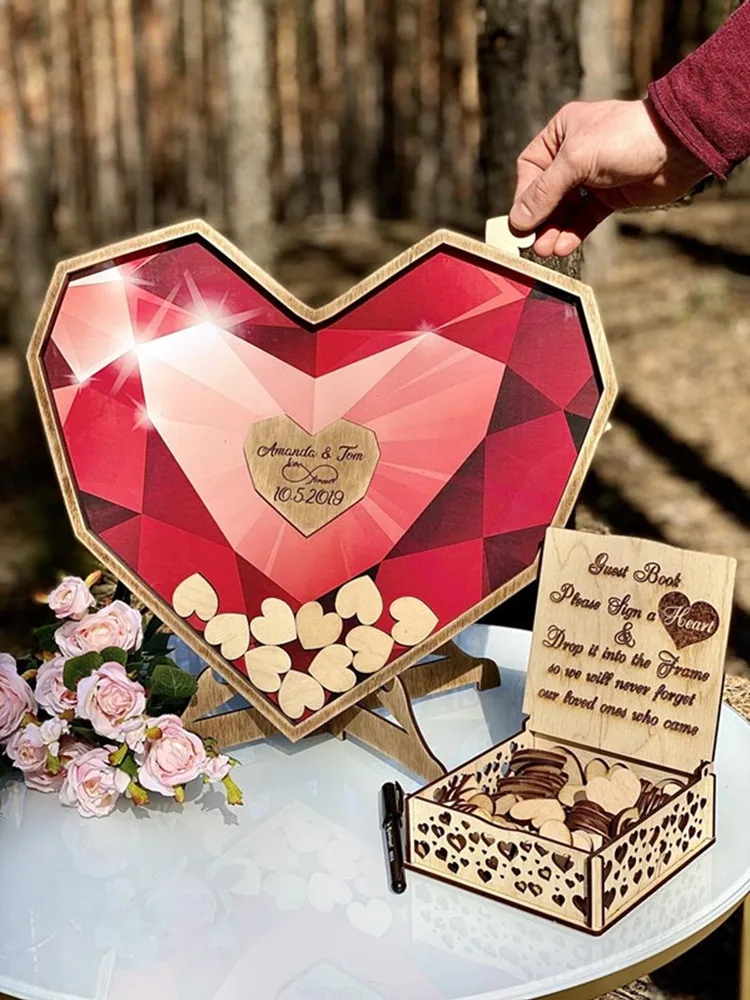 Custom Red Heart Shaped Diamond Wedding Guest Book Alternative - Wedding Decor-Drop Heart Guestbook engagement drop top box
Custom Red Heart Shaped Diamond Wedding Guest Book Alternative - Wedding Decor-Drop Heart Guestbook engagement drop top box