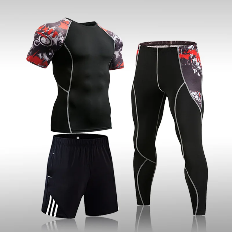 T-Shirt 3Pcs/Set Compression Men's Sport Suits Quick Running Sets Leggings MMA Jogging Training Gym Fitness Tracksuits Set 
T-Shirt 3Pcs/Set Compression Men's Sport Suits Quick Running Sets Leggings MMA Jogging Training Gym Fitness Tracksuits Set