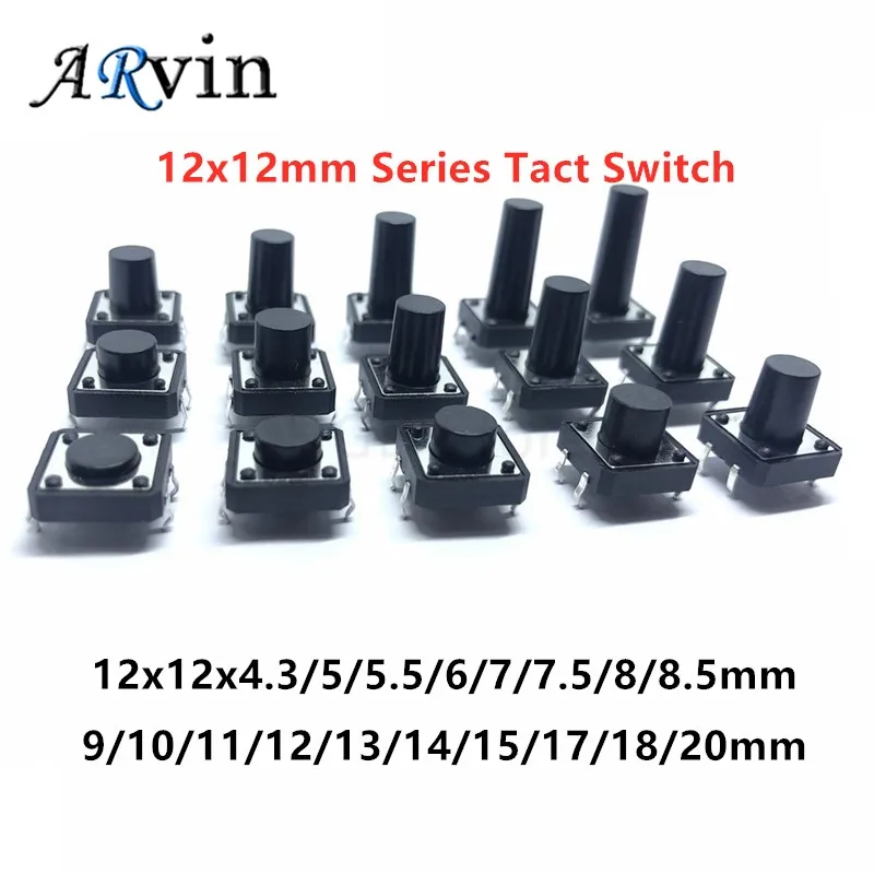 20pcs 12x12mm Series Tact Switch DIP 4pin Tactile Tact Mini Push Button Switch 12x12x4.3/5/6/20 MM 12*12*4.3mm 5mm 6mm 8mm ~20mm
20pcs 12x12mm Series Tact Switch DIP 4pin Tactile Tact Mini Push Button Switch 12x12x4.3/5/6/20 MM 12*12*4.3mm 5mm 6mm 8mm ~20mm
