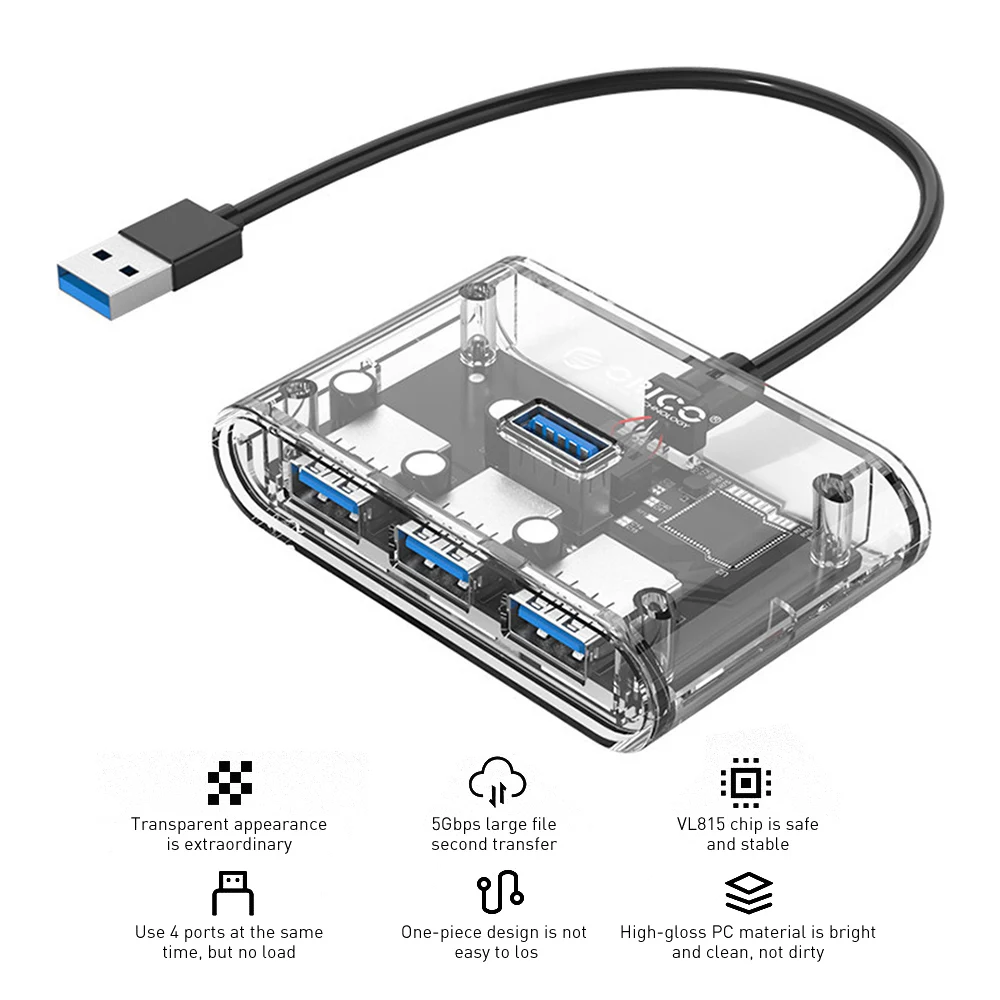 USB 3.0 HUB 4 Port High Speed 5Gbps USB Splitter With LED Light For Laptop PC Computer OTG Adapter
USB 3.0 HUB 4 Port High Speed 5Gbps USB Splitter With LED Light For Laptop PC Computer OTG Adapter