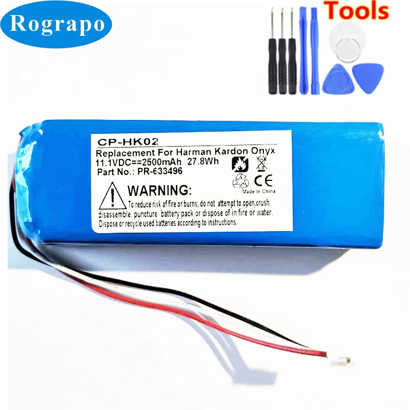 New 2500mAh PR-633496 PR633496 Battery For Harman Kardon Onyx Speaker Loudspeaker Li-Polymer Acumulator 3-wire Plug+tools
New 2500mAh PR-633496 PR633496 Battery For Harman Kardon Onyx Speaker Loudspeaker Li-Polymer Acumulator 3-wire Plug+tools