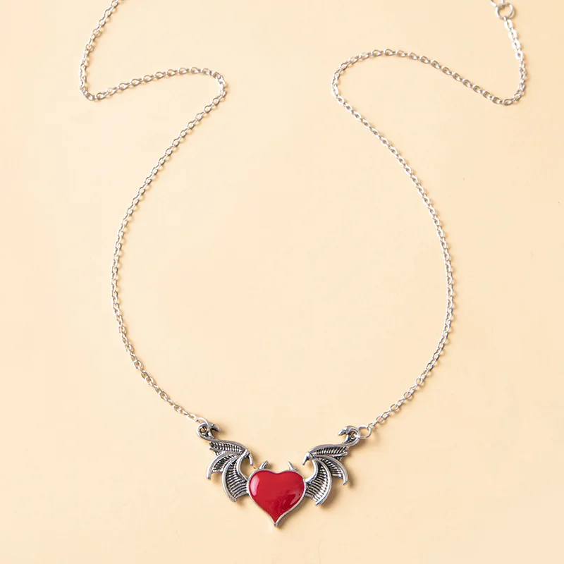 Ins Gothic Punk Hip-hop Black Red Enamel Heart Angel Wings Choker Pendant Necklaces Vintage Trendy Korean Fashion Party Jewelry
Ins Gothic Punk Hip-hop Black Red Enamel Heart Angel Wings Choker Pendant Necklaces Vintage Trendy Korean Fashion Party Jewelry