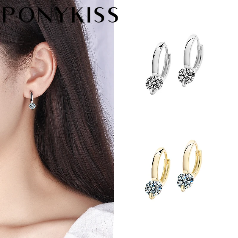 PONYKISS Trendy 925 Sterling Silver Minimalist Round Zircon Hoop Earrings for Women Daily Punk Chic Fine Jewelry Drop Shipping
PONYKISS Trendy 925 Sterling Silver Minimalist Round Zircon Hoop Earrings for Women Daily Punk Chic Fine Jewelry Drop Shipping