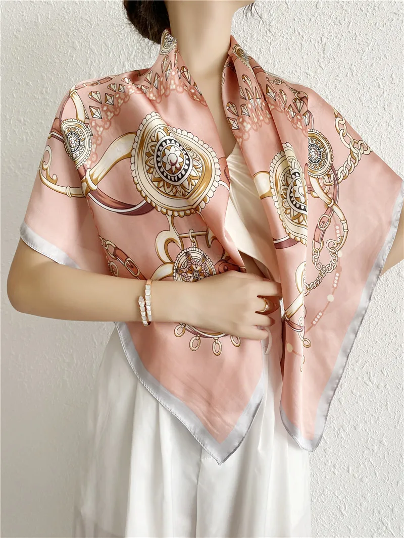 Silk Scarf for Women Designer Print Square Shawl Hijab Scarfs Female Fashion Shawls Scarves Ladies Luxury Brand Handkerchiefs
Silk Scarf for Women Designer Print Square Shawl Hijab Scarfs Female Fashion Shawls Scarves Ladies Luxury Brand Handkerchiefs