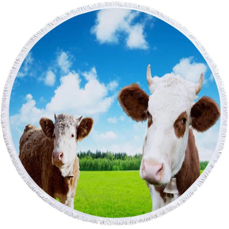 Round Beach Towel 3D Cute Cow Thicker Printed Microfiber Beach Towel Blanket Swimming Bath Towel Yoga Mat Tapestry with Tassel
Round Beach Towel 3D Cute Cow Thicker Printed Microfiber Beach Towel Blanket Swimming Bath Towel Yoga Mat Tapestry with Tassel