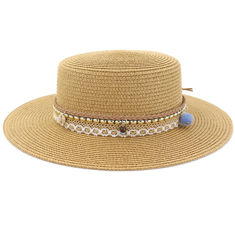 HT3621 2021 New Women Summer Sun Hat Wide Brim Straw Beach Cap Ladies Flat Top Boater Hat Fedoras Female Travel Beach Hat Panama
HT3621 2021 New Women Summer Sun Hat Wide Brim Straw Beach Cap Ladies Flat Top Boater Hat Fedoras Female Travel Beach Hat Panama