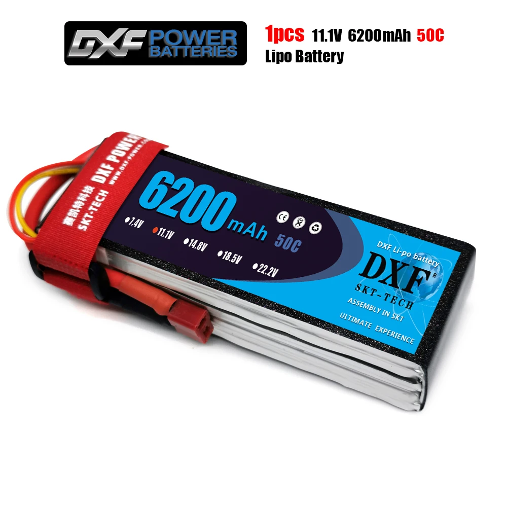 2020 DXF 2 шт. литий-полимерный аккумулятор 3S 11 1 В 6200 мАч 50C Max 100C игрушки и хобби для