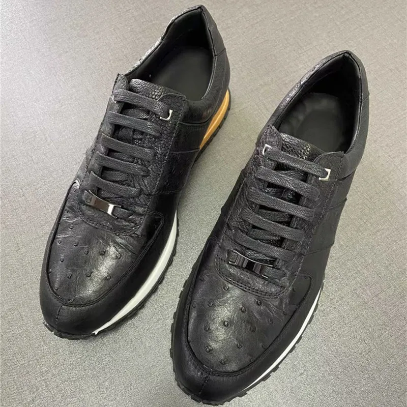 Authentic Real True Ostrich Skin Men's Casual Chic Sneakers Shoes Genuine Exotic Leather Male Lesiure Lace-up Footwear Shoes
Authentic Real True Ostrich Skin Men's Casual Chic Sneakers Shoes Genuine Exotic Leather Male Lesiure Lace-up Footwear Shoes