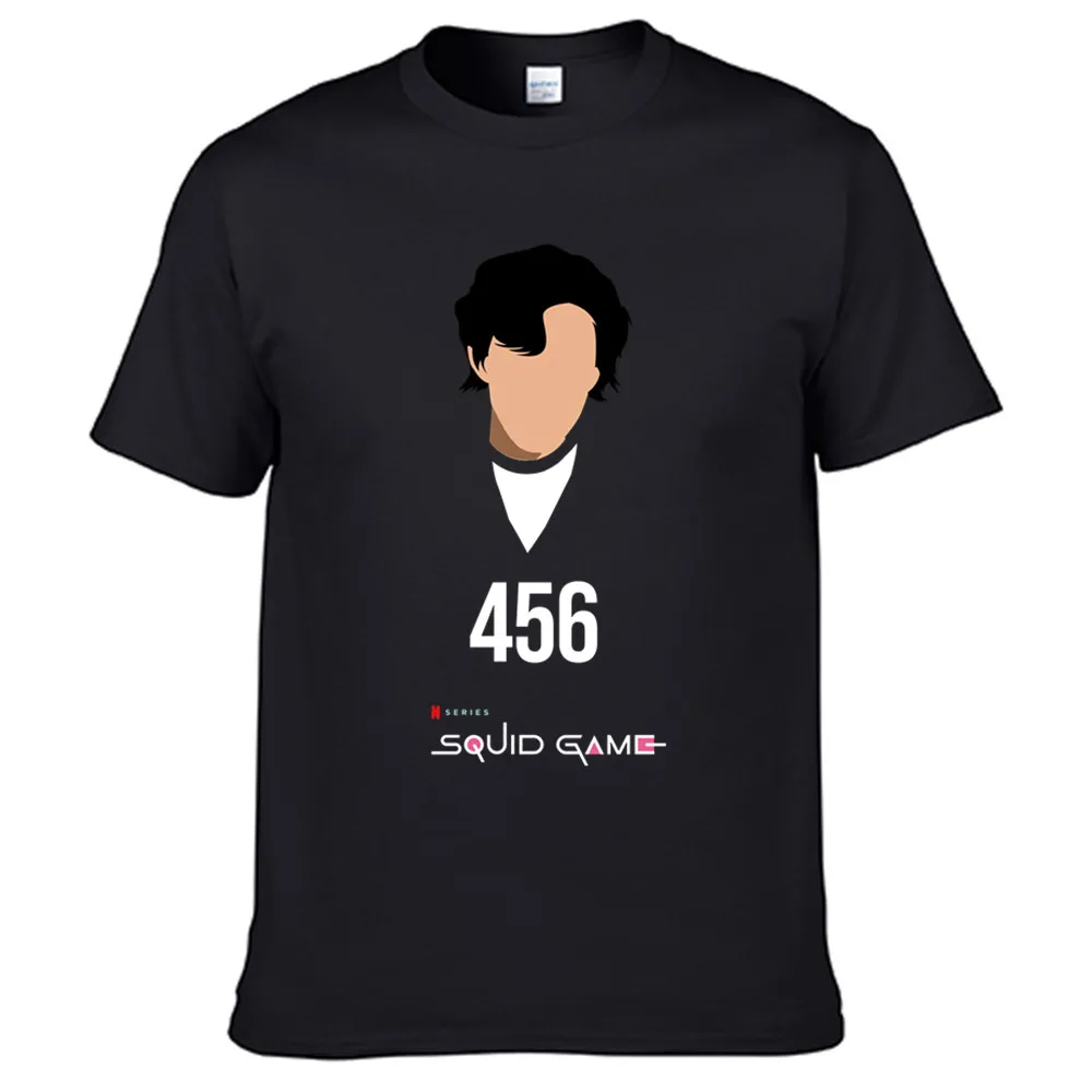 

Squid Game No. 456 Head Portrait Stickers T Shirt For Men Limitied Edition Unisex Brand T-shirt Cotton Amazing Short Sleeve Tops