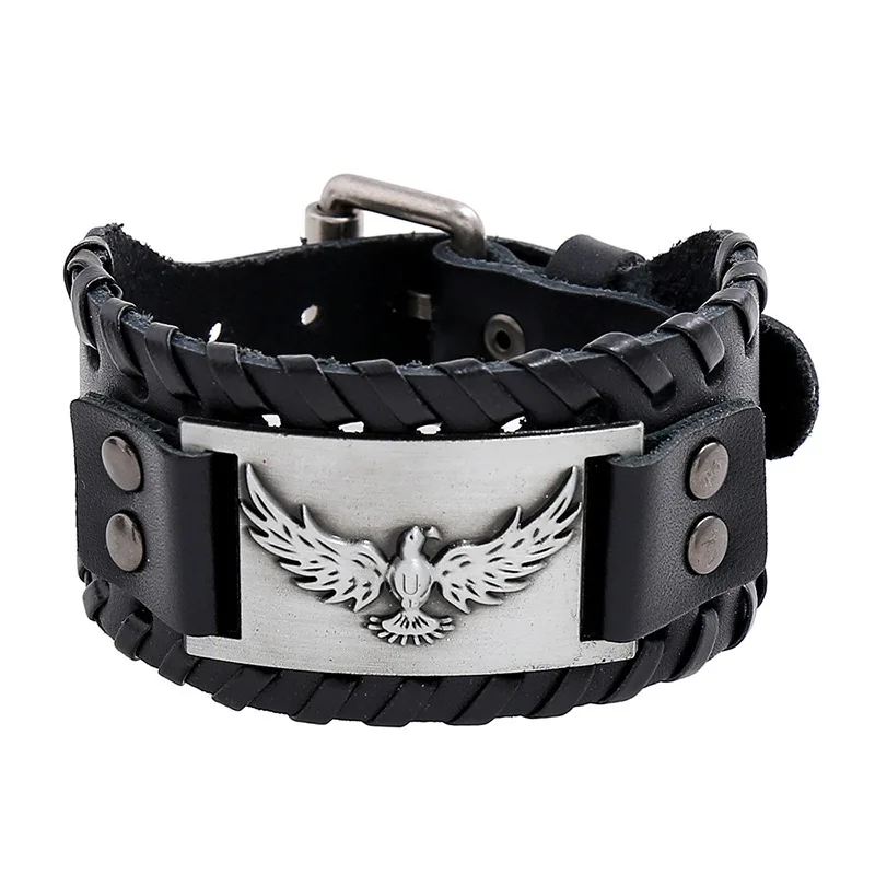 Vintage Nordic Totem Eagle Charm Wide Leather Bracelet Viking Rune Men's Bracelet Punk Genuine Accessories Party Jewelry
Vintage Nordic Totem Eagle Charm Wide Leather Bracelet Viking Rune Men's Bracelet Punk Genuine Accessories Party Jewelry