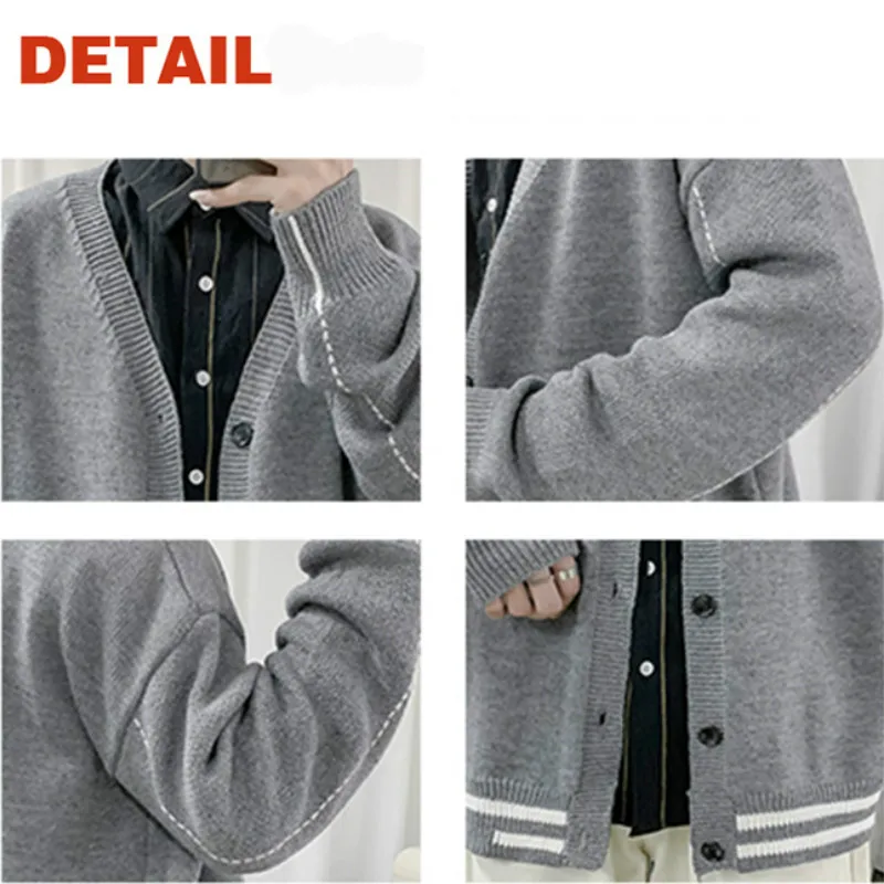 Men Cardigan Patchwork Panelled Loose V-neck Knitted Sweaters Male All-match Ins Chic Harajuku Korean Style Simple Daily Fashion
Men Cardigan Patchwork Panelled Loose V-neck Knitted Sweaters Male All-match Ins Chic Harajuku Korean Style Simple Daily Fashion