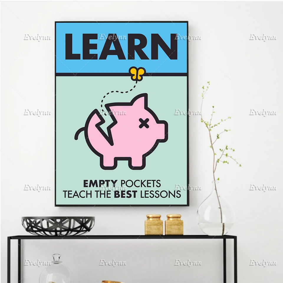 Monopoly Style Learn Inspirational Quotes Poster Alec Monopolying Pink Pig Art Painting Print Canvas Wall Pictures Office Decor
Monopoly Style Learn Inspirational Quotes Poster Alec Monopolying Pink Pig Art Painting Print Canvas Wall Pictures Office Decor