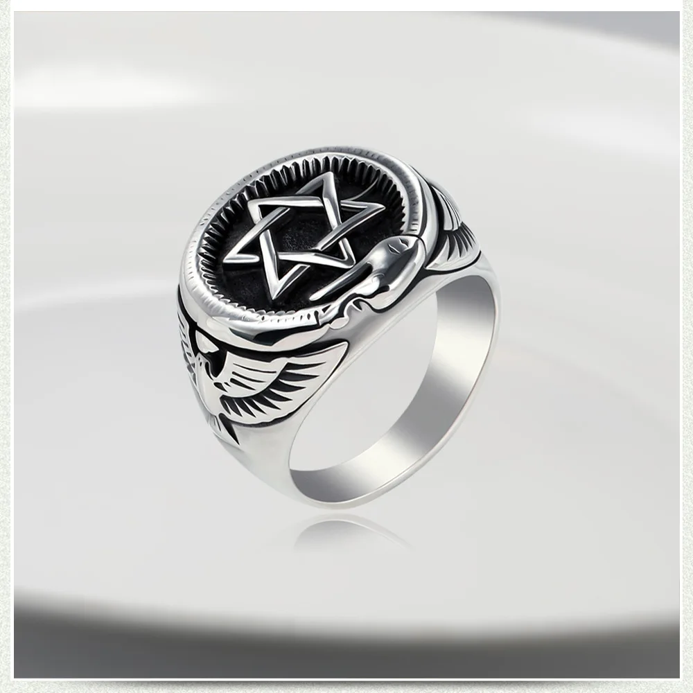 Judaism Ouroboros Surrounding Star of David Totem Ring for Men Fashion Punk Mysterious Charm Religious Finger Jewelry Anillos
Judaism Ouroboros Surrounding Star of David Totem Ring for Men Fashion Punk Mysterious Charm Religious Finger Jewelry Anillos