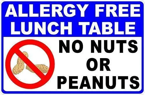Stevenca Metal Tin Sign Allergy Free Lunch Table Sign. No Nuts or Peanuts. Post for Nut Allergy Safety Metal Aluminum Sign for W
Stevenca Metal Tin Sign Allergy Free Lunch Table Sign. No Nuts or Peanuts. Post for Nut Allergy Safety Metal Aluminum Sign for W