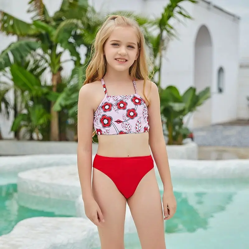 Swimsuit For Girls Kids Bikini Children's Swimwear Separate Tankini Teenage Slipstop Tank Tops Cute Red Printing 12 Years Old
Swimsuit For Girls Kids Bikini Children's Swimwear Separate Tankini Teenage Slipstop Tank Tops Cute Red Printing 12 Years Old