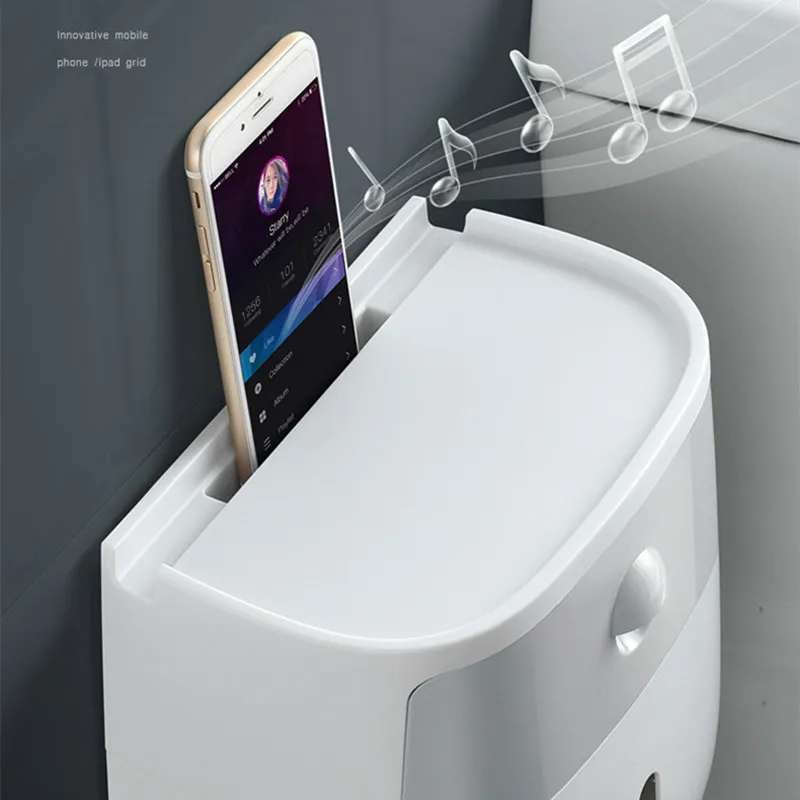One Button To Open The Toilet Paper Tray Rack Toilet Paper Tray Free Punching Double Waterproof Roll Paper Tube Tray Wall Shelf
One Button To Open The Toilet Paper Tray Rack Toilet Paper Tray Free Punching Double Waterproof Roll Paper Tube Tray Wall Shelf