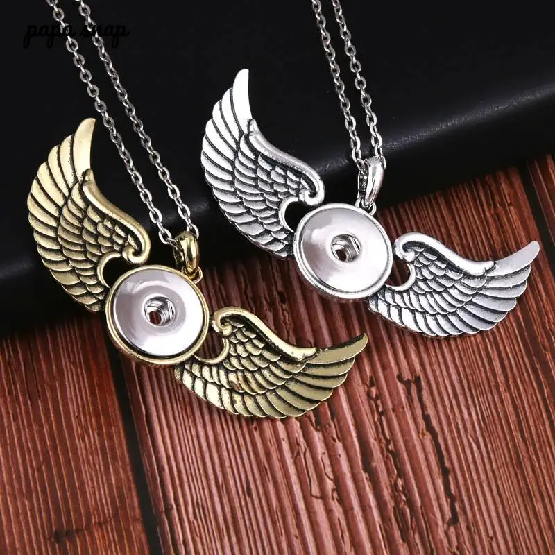 New Wing Snap Button Necklace Retro gold Snap Pendant Necklace with 60cm Chains 18mm Snap Buttons Jewelry 3222
New Wing Snap Button Necklace Retro gold Snap Pendant Necklace with 60cm Chains 18mm Snap Buttons Jewelry 3222