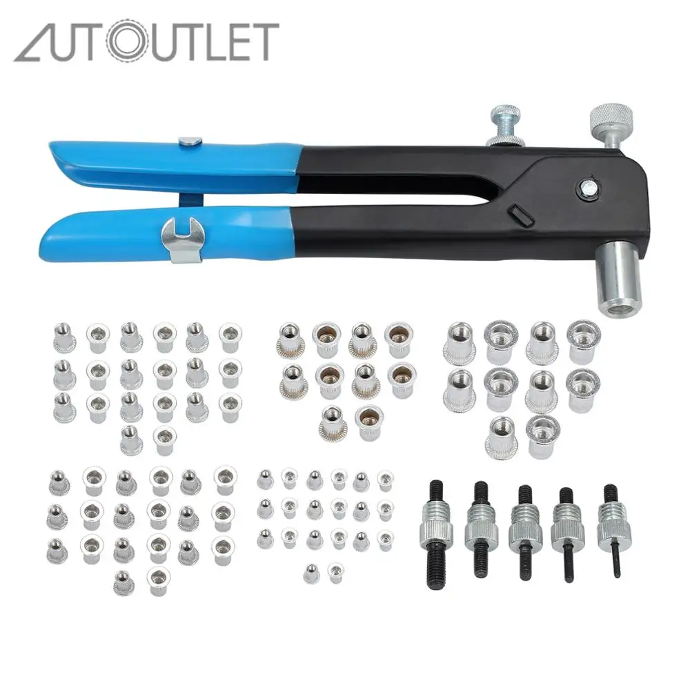 AUTOUTLET 86 шт./компл. гайки заклепки инструмент клепальщик Rivnut Nutsert пистолет Заклепка комплект M3-M8 для автомобиля, автомобилные прицепы, оборудо...
AUTOUTLET 86 шт./компл. гайки заклепки инструмент клепальщик Rivnut Nutsert пистолет Заклепка комплект M3-M8 для автомобиля, автомобилные прицепы, оборудо...