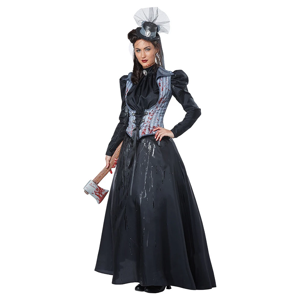 New Devil murderess costume Adult Women's Killer Dress Masquerade Party Dress Earl Queen Performance dress Halloween costume
New Devil murderess costume Adult Women's Killer Dress Masquerade Party Dress Earl Queen Performance dress Halloween costume