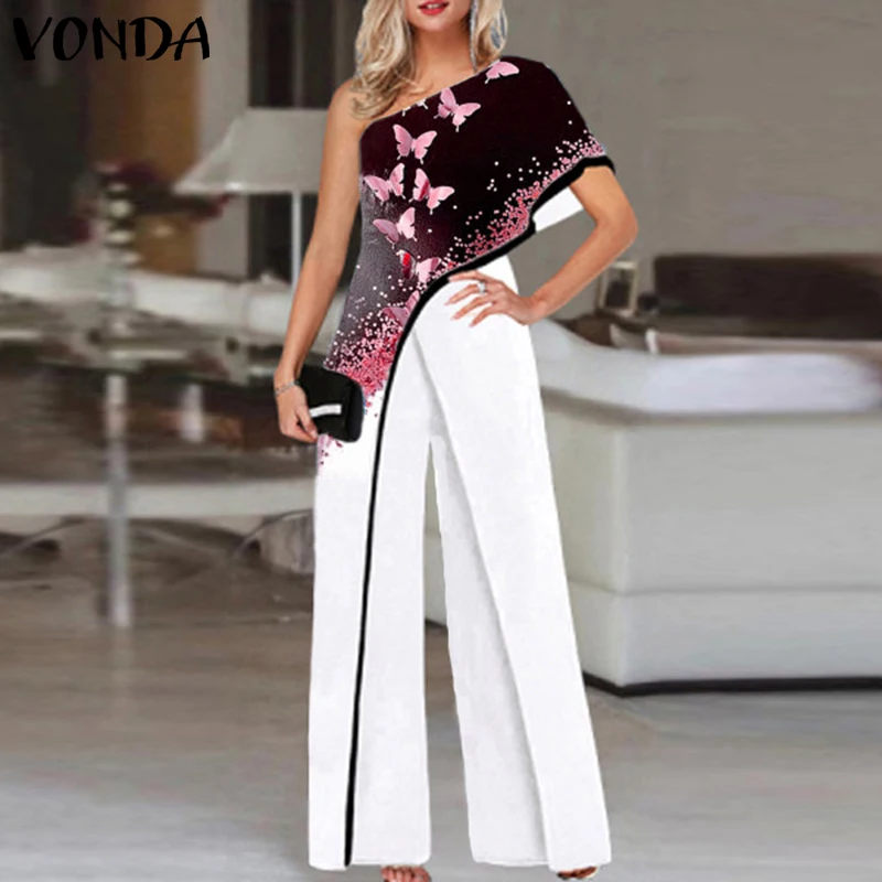 VONDA Sexy Off Shoulder Long Playsuits Women Vintage Floral Print Jumpsuits Sexy Sleeveless Wide Leg Overalls Party Palazzo
VONDA Sexy Off Shoulder Long Playsuits Women Vintage Floral Print Jumpsuits Sexy Sleeveless Wide Leg Overalls Party Palazzo
