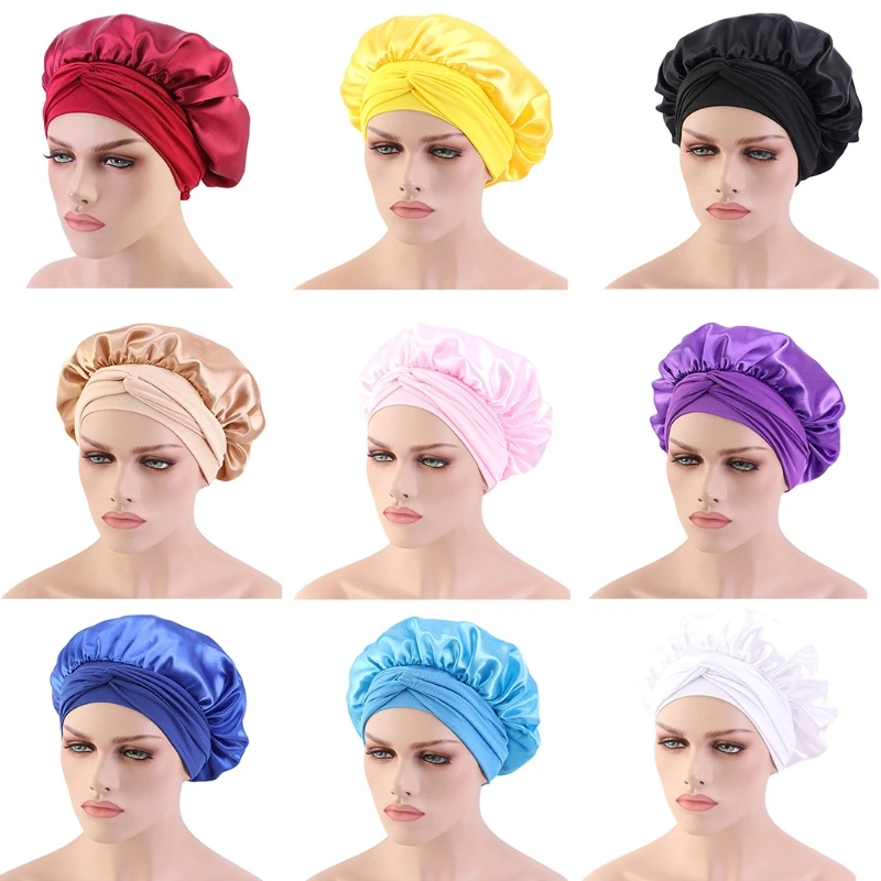 Women Imitation Silk Satin Night Sleep Cap Solid Color Adjustable Wide Band Elastic Head Wrap Hair Bonnet Sleeping Hat
Women Imitation Silk Satin Night Sleep Cap Solid Color Adjustable Wide Band Elastic Head Wrap Hair Bonnet Sleeping Hat