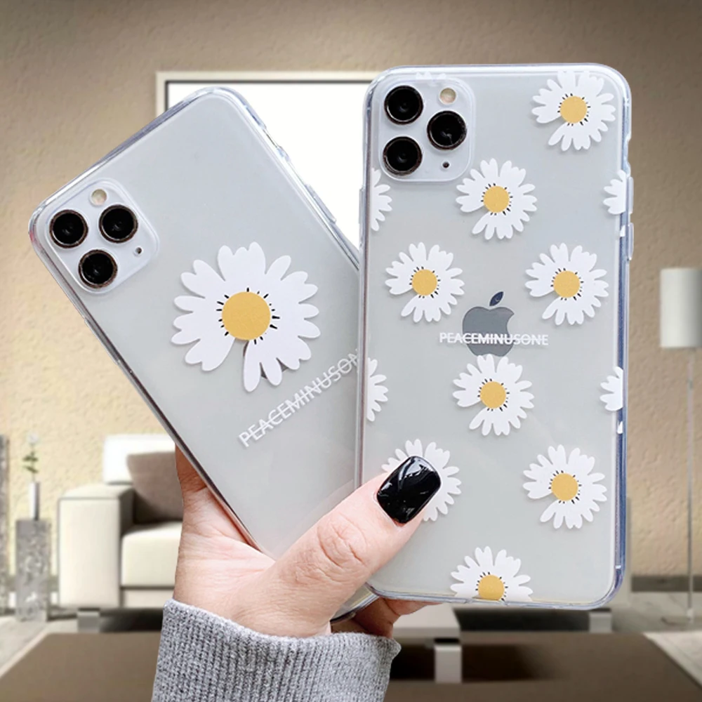 Милый прозрачный чехол для телефона с маргаритками Huawei P40 P30 P20 Lite Mate 30 Pro 20 P smart Nova 5t