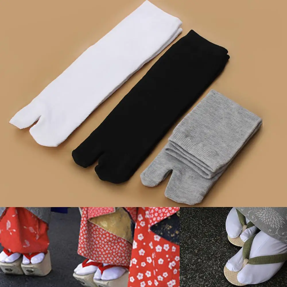 Японские носки для мужчин и женщин хлопковые шлепанцы сандалии с разрезом двумя