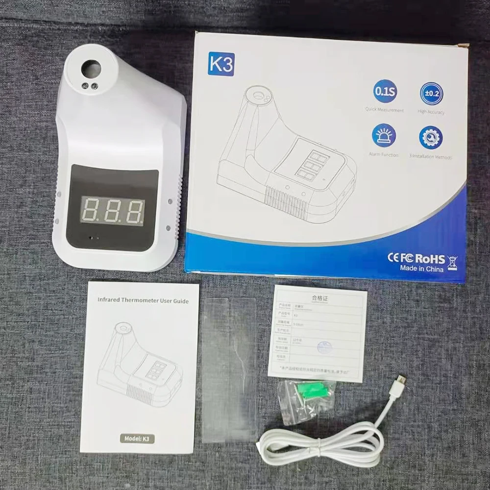 K3 Wall-mounted Infrared Termometro Handsfree Digital Forehead Hand Temperature Fever Alarm Gun For Office Factory Restaurant
K3 Wall-mounted Infrared Termometro Handsfree Digital Forehead Hand Temperature Fever Alarm Gun For Office Factory Restaurant