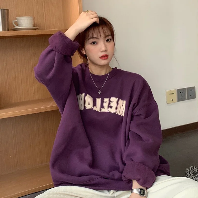 Best-selling Long Sleeve Sweater Women's Autumn and Winter Korean Chic Retro Alphabet Round Neck Thickened Coat Loose Top
Best-selling Long Sleeve Sweater Women's Autumn and Winter Korean Chic Retro Alphabet Round Neck Thickened Coat Loose Top