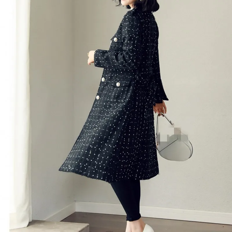 Womens Autumn Winter New Sweet Long Trench Coat Skirt O-Neck Sashes Pockets Spliced Tweed Vintage Fashion Woolen Outerwear
Womens Autumn Winter New Sweet Long Trench Coat Skirt O-Neck Sashes Pockets Spliced Tweed Vintage Fashion Woolen Outerwear