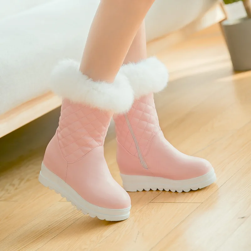 Waterproof Snow Boots Women Winter Warm Plush Flat Heels Mid Calf Boots Slip On Platform Ladies Shoes Black White Pink Big Size
Waterproof Snow Boots Women Winter Warm Plush Flat Heels Mid Calf Boots Slip On Platform Ladies Shoes Black White Pink Big Size