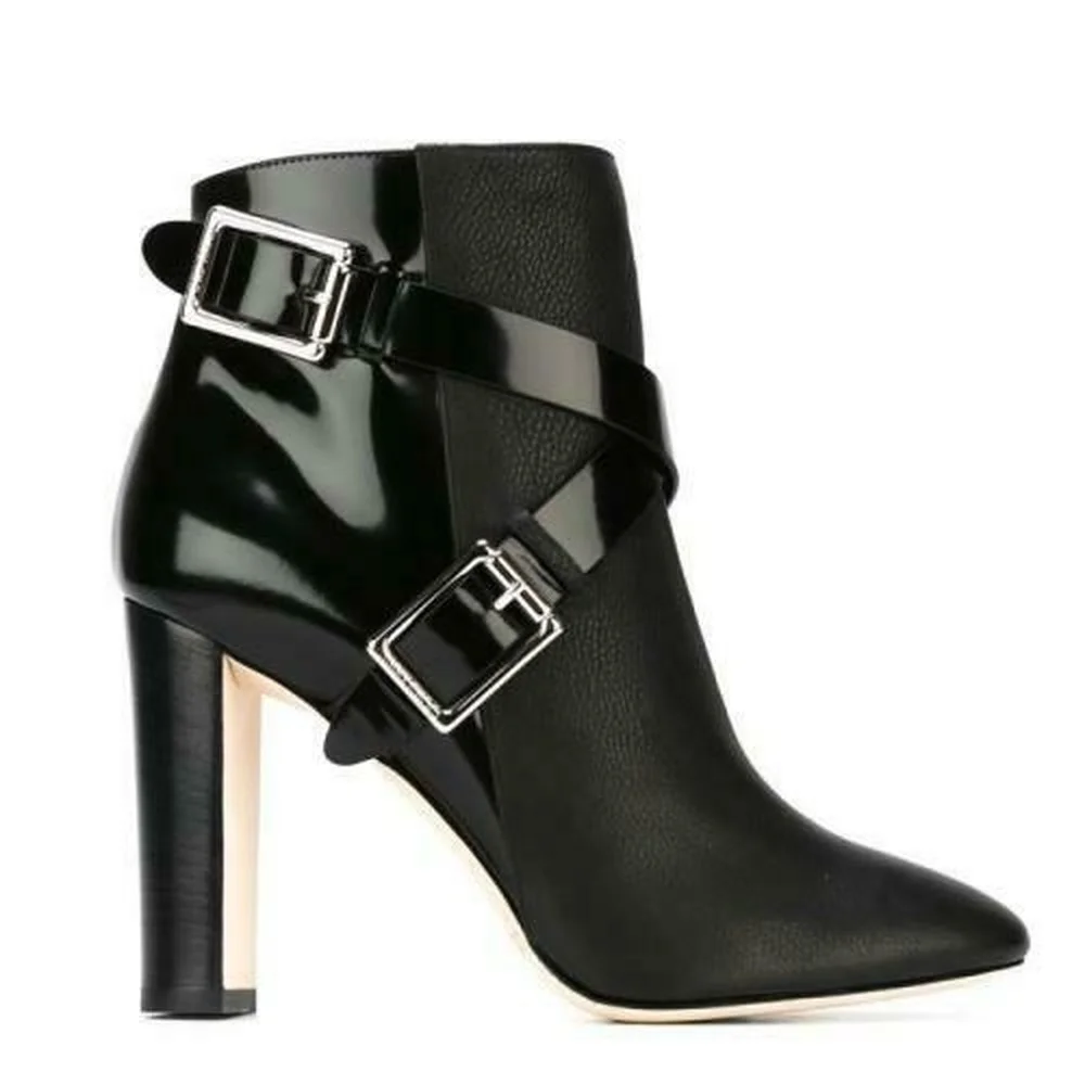 Women Block High Heel Pointy Toe Buckle Strap Knight Ankle Boots 34/46 Big Size Riding Black Shoes New
Women Block High Heel Pointy Toe Buckle Strap Knight Ankle Boots 34/46 Big Size Riding Black Shoes New