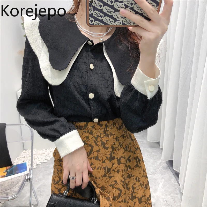 Корейская рубашка двойной слой контрастных цветов Детский воротник французский женский Осень и зима 2021 новый тонкий универсальный топ с дл...
Корейская рубашка двойной слой контрастных цветов Детский воротник французский женский Осень и зима 2021 новый тонкий универсальный топ с дл...