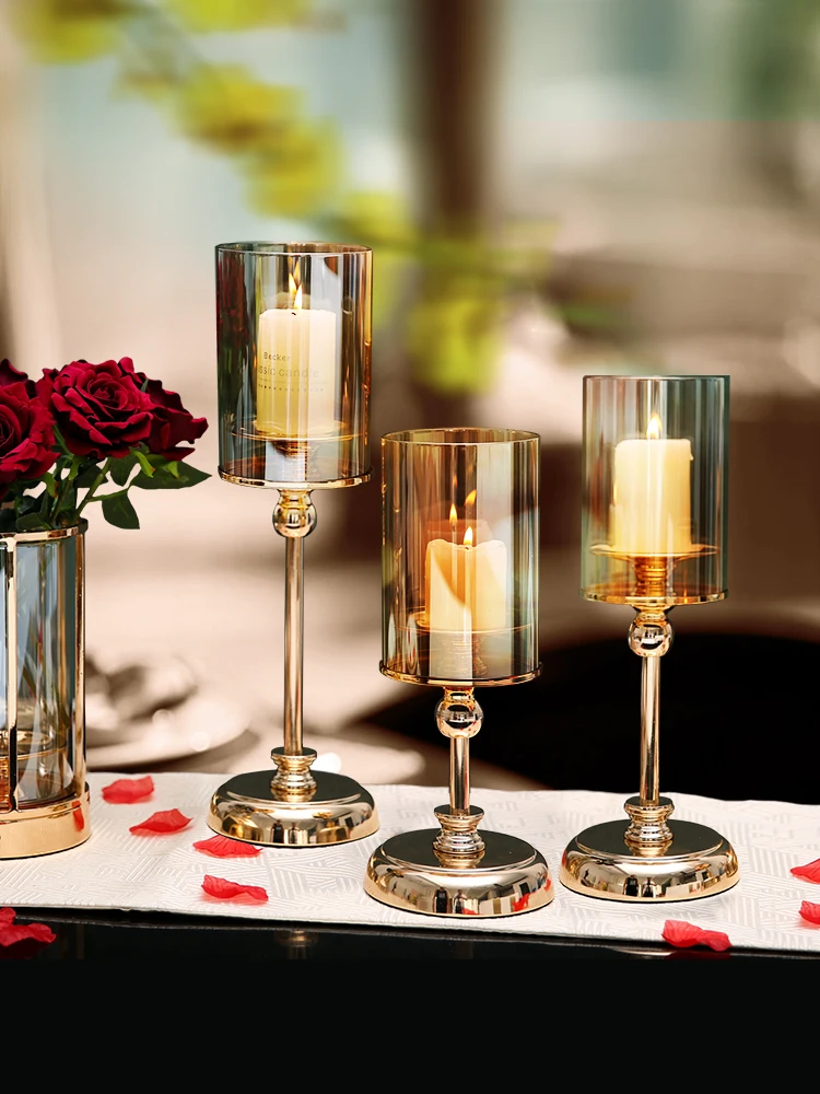 European Candlestick ornaments light romantic candlelight dinner props crystal glass cover western table candlestick
European Candlestick ornaments light romantic candlelight dinner props crystal glass cover western table candlestick