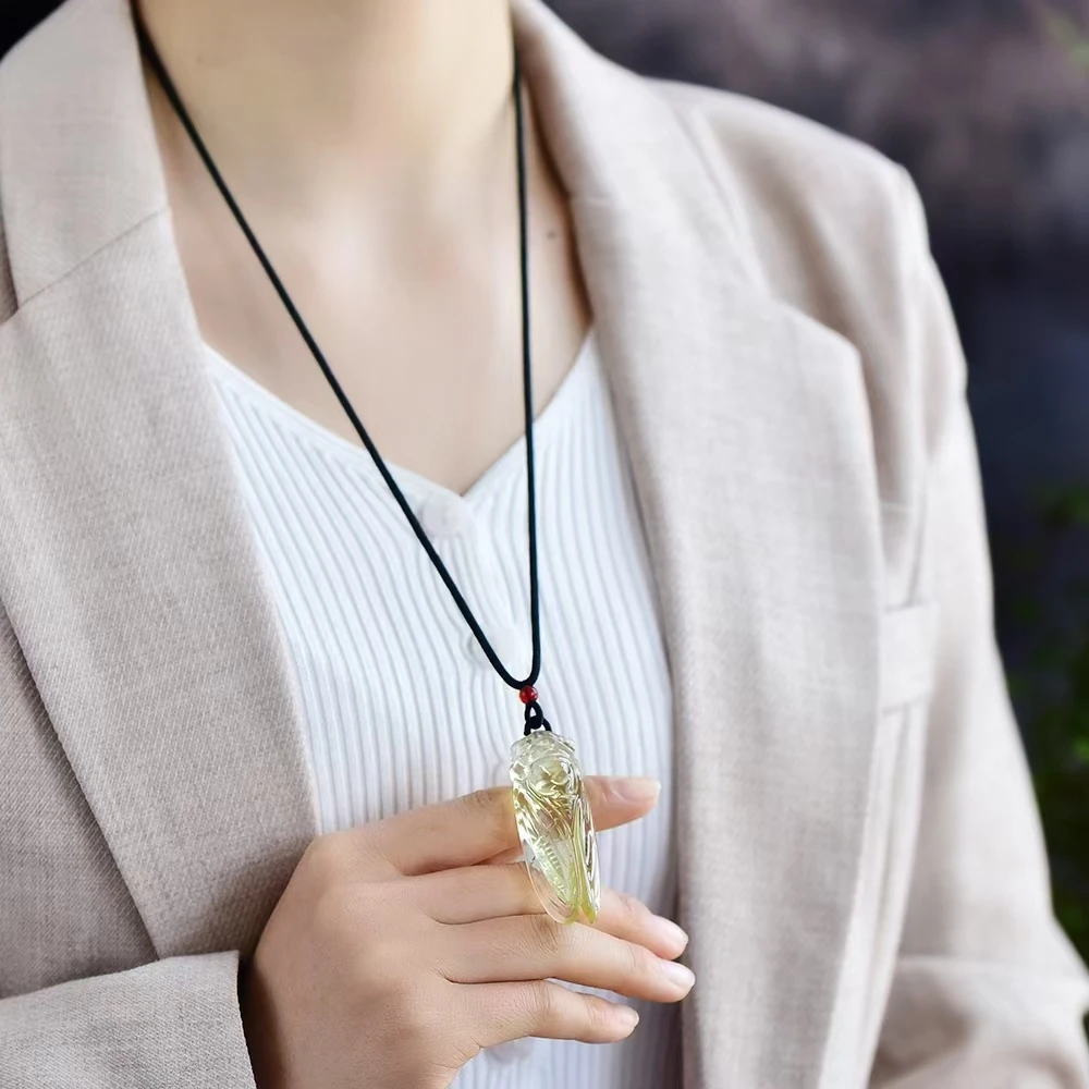 Natural Yellow Citrine Quartz Crystal Cicada Carved Pendant Women Men 57*20*14mm Wealthy Bead Necklace AAAAA
Natural Yellow Citrine Quartz Crystal Cicada Carved Pendant Women Men 57*20*14mm Wealthy Bead Necklace AAAAA