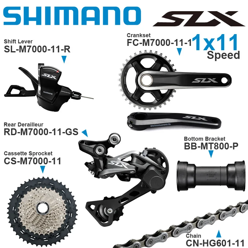 Shimano SLX M7000 1x11v Groupset with M7000 Shifter and Rear Derailleur 11-speed Crankset Cassette Sprocket Chain Original Parts
Shimano SLX M7000 1x11v Groupset with M7000 Shifter and Rear Derailleur 11-speed Crankset Cassette Sprocket Chain Original Parts