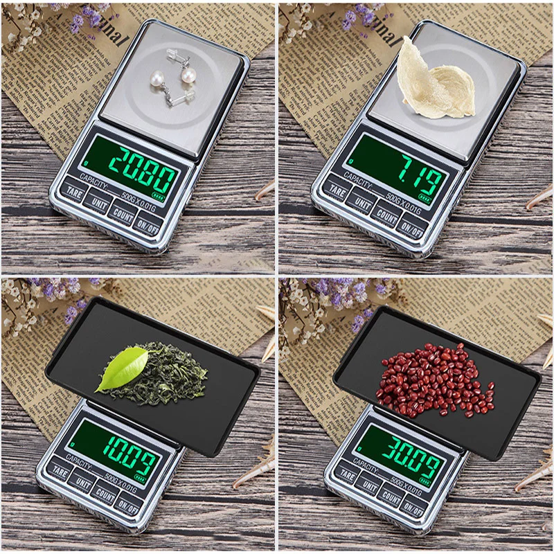 Mini Jewelry Scale USB Charging Pocket Digital Scales 100g/200g/300g/500g 0.01g Precision Electronic Balance LCD Weight | Инструменты