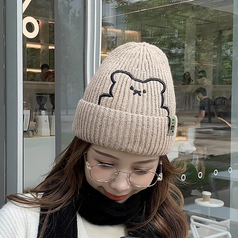 New Winter Warm Lovely Cartoon Bear Knitted Hats For Women Casual Comfortable Soft Female Knitted Beanie Girl Hat Outdoor Bonnet
New Winter Warm Lovely Cartoon Bear Knitted Hats For Women Casual Comfortable Soft Female Knitted Beanie Girl Hat Outdoor Bonnet