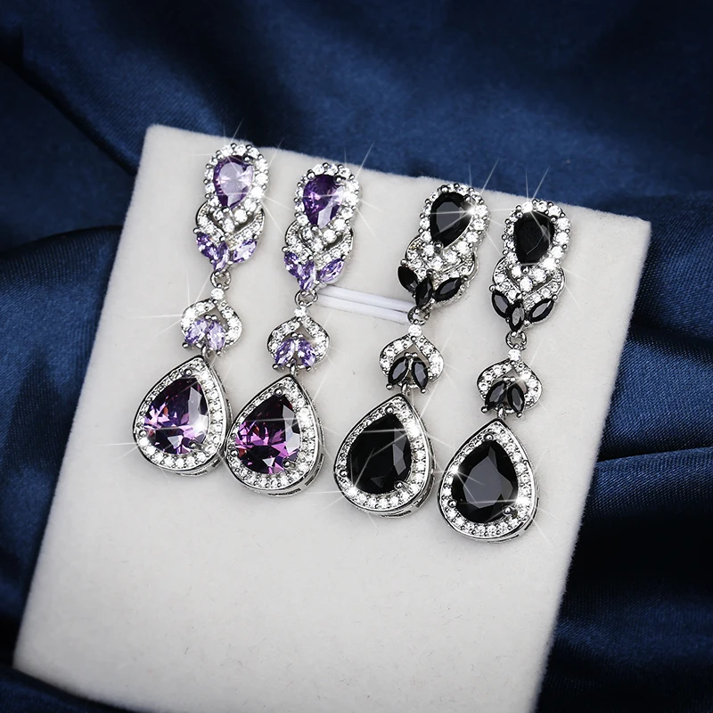 2023 New Women's Earrings Drop Shape Black White AAAA Zircon Fashion Earrings Wedding Bridal Women's Jewelry
2023 New Women's Earrings Drop Shape Black White AAAA Zircon Fashion Earrings Wedding Bridal Women's Jewelry