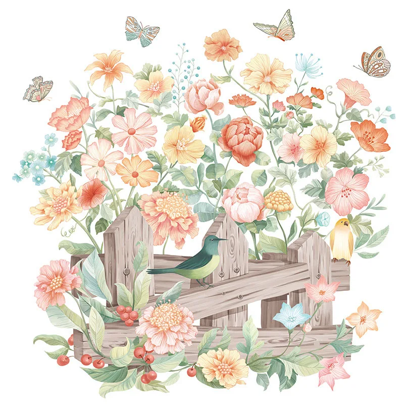 Watercolor Flower sticker fence bird self-adhesive painting warm and romantic bedroom background wall door wall sticke
Watercolor Flower sticker fence bird self-adhesive painting warm and romantic bedroom background wall door wall sticke