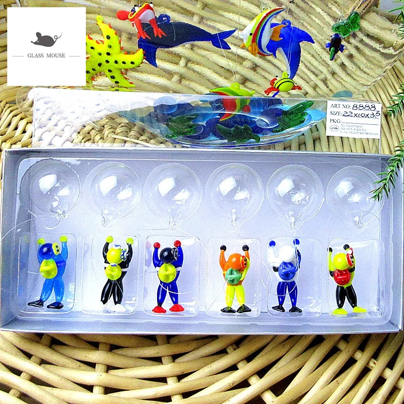 6pcs Custom handmade murano floating glass Diver miniature Figurines aquarium decoration charms pendant ocean animals statues 
6pcs Custom handmade murano floating glass Diver miniature Figurines aquarium decoration charms pendant ocean animals statues